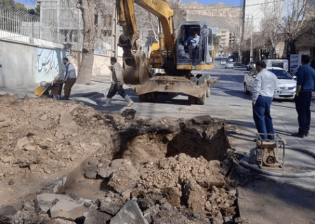 رفع ۱۳۶ مورد شکستگی در شبکه آب ایلام از ابتدای حملات