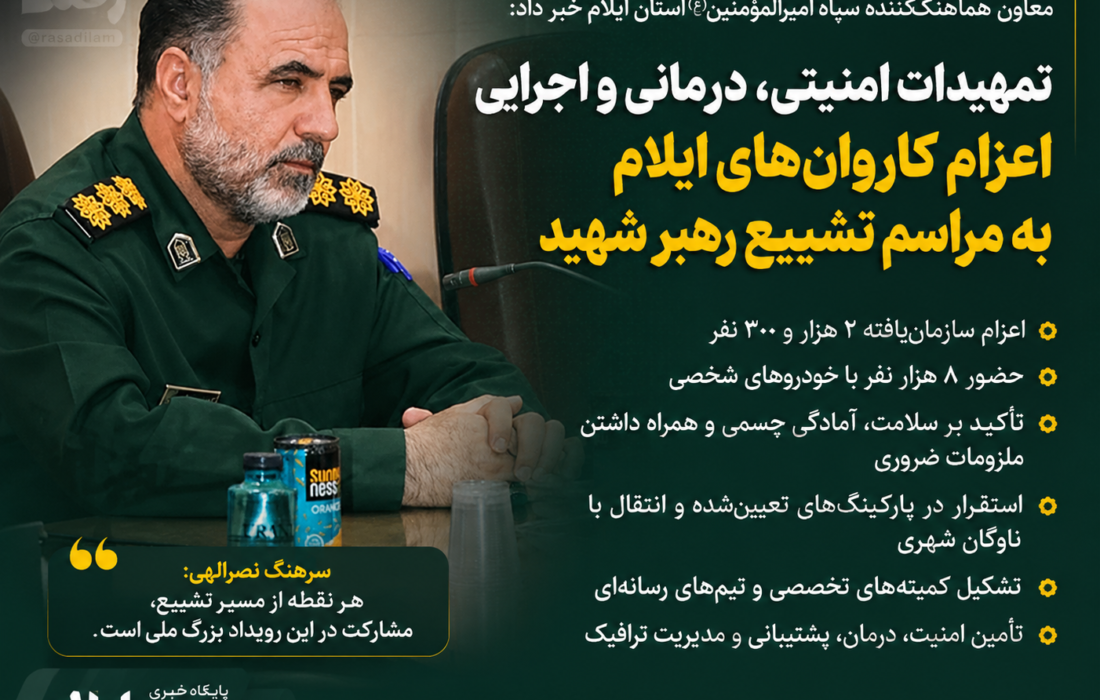 تمهیدات امنیتی، درمانی و اجرایی اعزام کاروان‌های ایلام به مراسم تشییع رهبر شهید تشریح شد