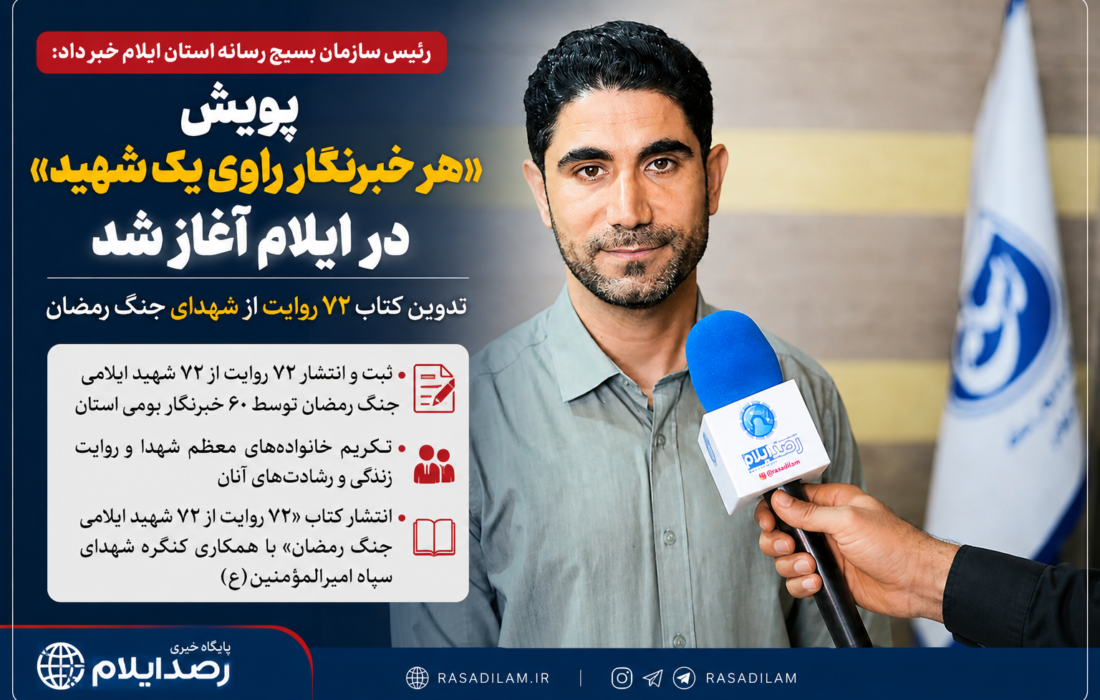 پویش «هر خبرنگار راوی یک شهید» در ایلام آغاز شد؛ تدوین کتاب ۷۲ روایت از شهدای جنگ رمضان
