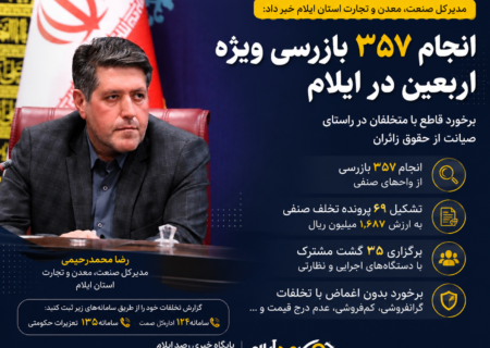انجام ۳۵۷ بازرسی ویژه اربعین در ایلام؛ تشکیل ۶۹ پرونده تخلف برای صیانت از حقوق زائران