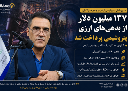 مدیرعامل پتروشیمی ایلام: ۱۳۷ میلیون دلار از بدهی‌های ارزی پتروشیمی پرداخت شد
