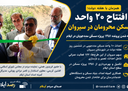 افتتاح ۲۰ واحد مسکن محرومان در سیروان؛ ۱۴۵۱ پروژه مسکن مددجویان ایلام به بهره‌برداری رسید