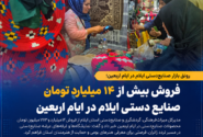 فروش بیش از ۱۴ میلیارد تومان صنایع‌دستی ایلام در ایام اربعین