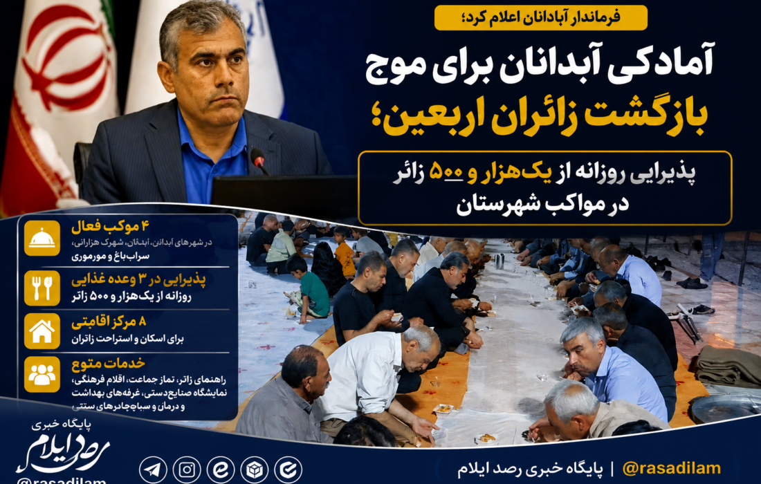 آمادگی آبدانان برای موج بازگشت زائران اربعین؛ پذیرایی روزانه از یکهزار و ۵۰۰ زائر در مواکب شهرستان