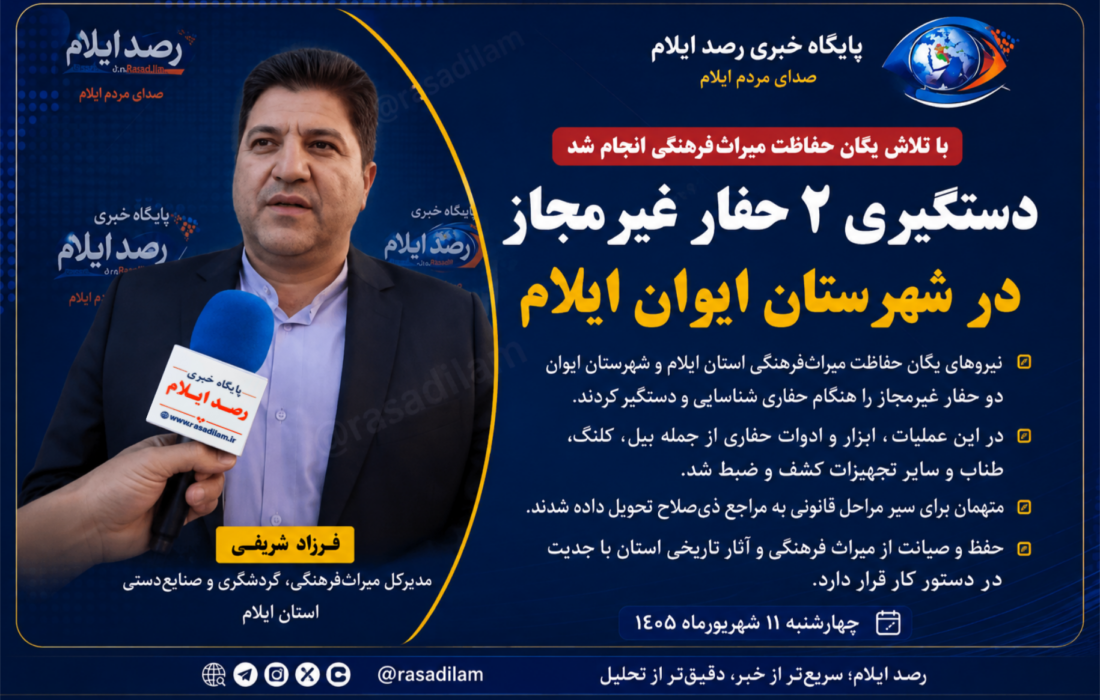 ۲ حفار غیرمجاز در شهرستان ایوان ایلام دستگیر شدند