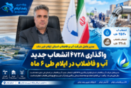واگذاری ۴۷۲۸ انشعاب جدید آب و فاضلاب در ایلام طی ۶ ماه
