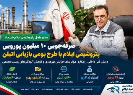 صرفه‌جویی ۱۰ میلیون یورویی پتروشیمی ایلام با اجرای طرح بومی بازیابی اتیلن