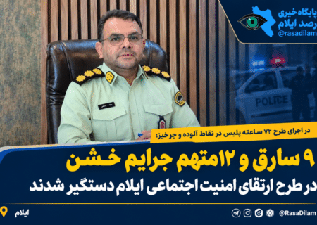 ۹ سارق و ۱۲ متهم جرایم خشن در طرح ارتقای امنیت اجتماعی ایلام دستگیر شدند