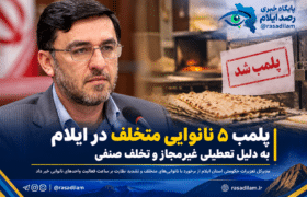 پلمب ۵ نانوایی متخلف در ایلام به دلیل تعطیلی غیرمجاز و تخلف صنفی