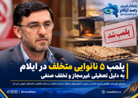 پلمب ۵ نانوایی متخلف در ایلام به دلیل تعطیلی غیرمجاز و تخلف صنفی