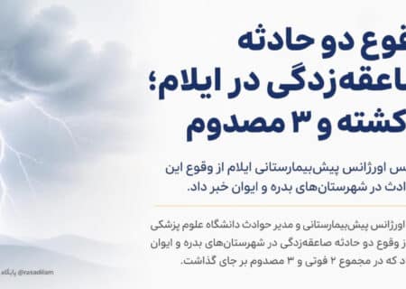 وقوع دو حادثه صاعقه‌زدگی در ایلام؛ ۲ کشته و ۳ مصدوم